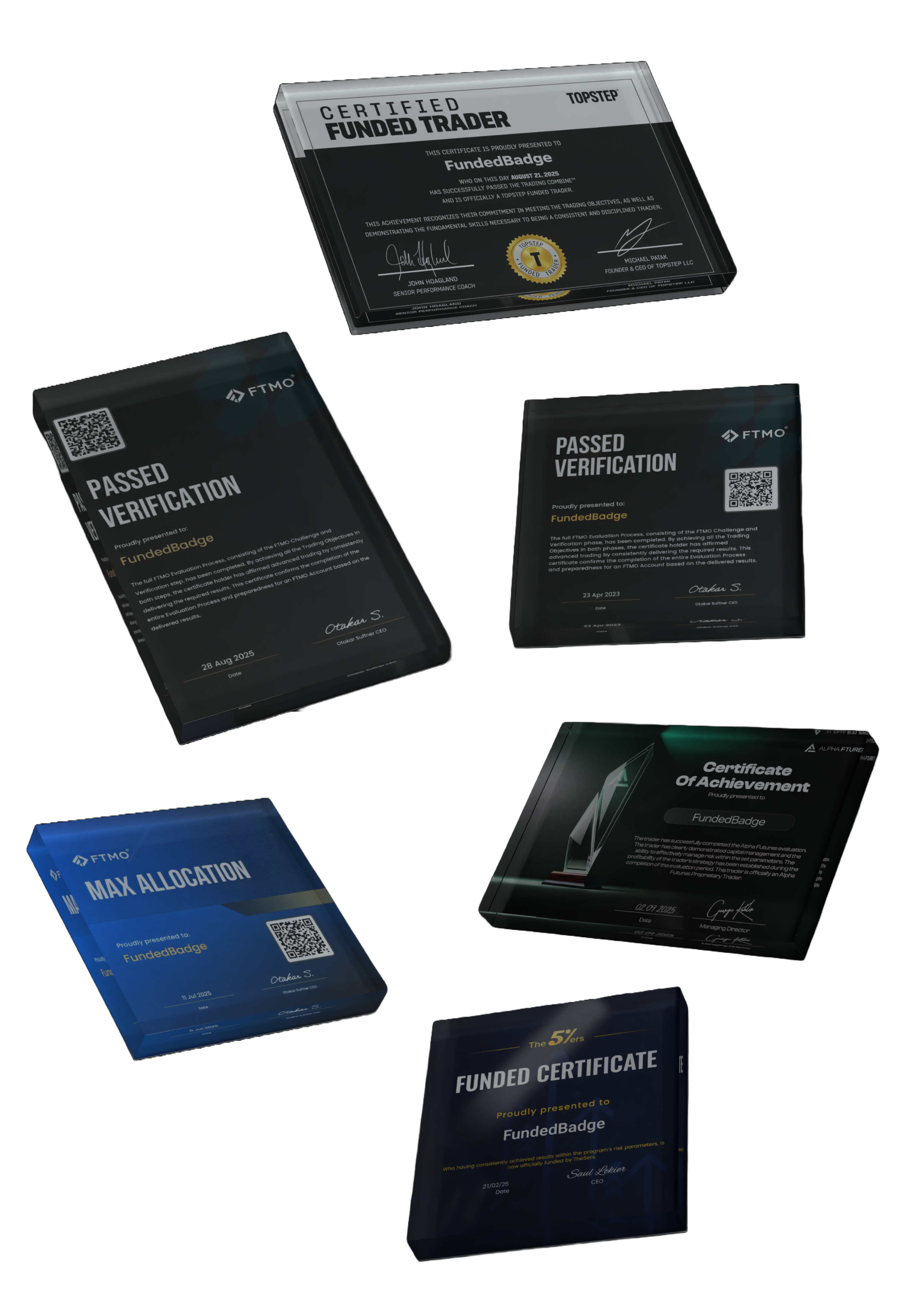 FundedBadge plaque showcase